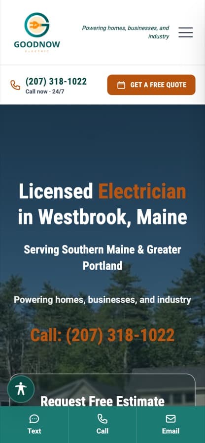 Goodnow Electric homepage, phone